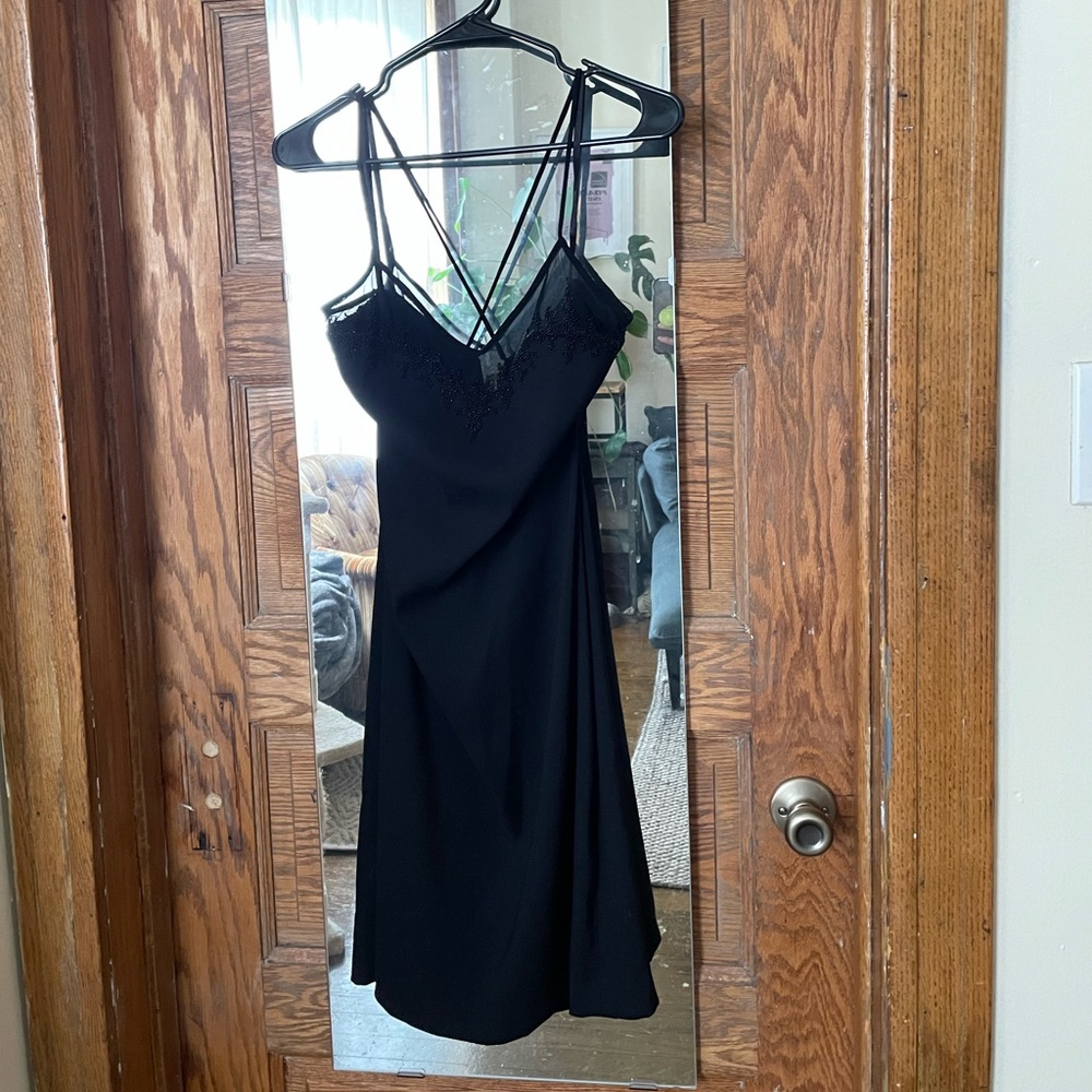 Vintage Black beaded mesh dress